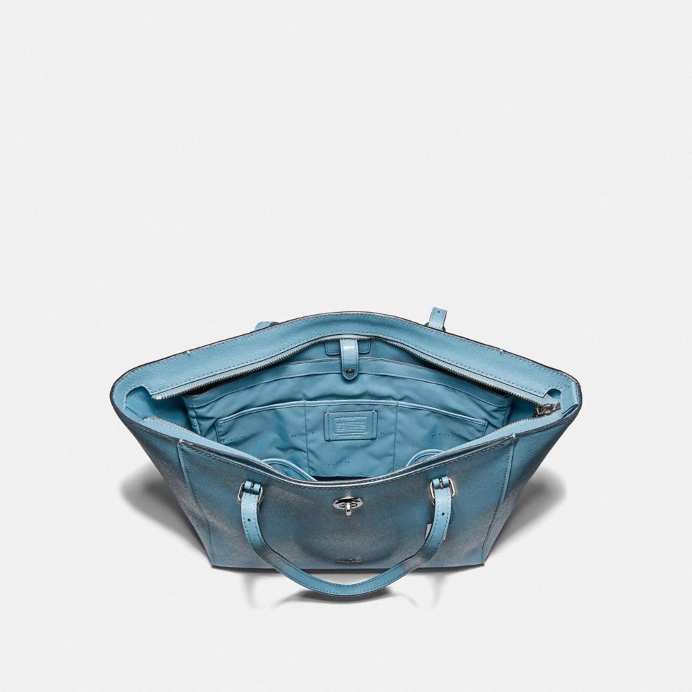 COACH®,FOURRE-TOUT TOURNANT,Cuir,Argenté/Ardoise,Inside View,Top View