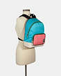 COACH®,COURT BACKPACK IN SIGNATURE NYLON WITH COACH PATCH,Nylon,Silver/Aqua Pink Lemonade,Alternate View