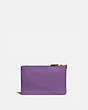 COACH®,SMALL WRISTLET,Leather,Mini,Brass/Bright Violet,Back View