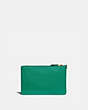 COACH®,SMALL WRISTLET,Leather,Mini,Brass/Green,Back View
