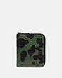 COACH®,SMALL ZIP AROUND WALLET WITH CAMO PRINT AND RIVETS,Leather,SURPLUS,Front View