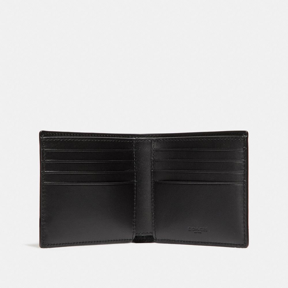 COACH®,DOUBLE BILLFOLD WALLET WITH MASCOT,Leather,Rexy Chalk,Inside View,Top View