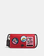 COACH®,DINKY WITH MINNIE MOUSE PATCHES,Leather,Mini,Black Copper/1941 Red,Front View