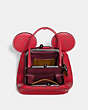 COACH®,MINNIE MOUSE KISSLOCK BAG,Leather,Small,Black Copper/1941 Red,Inside View,Top View