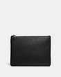 COACH®,MULTIFUNCTIONAL POUCH,Pebbled Leather,Black,Front View