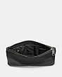 COACH®,MULTIFUNCTIONAL POUCH,Pebbled Leather,Black,Inside View,Top View