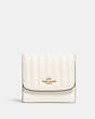 COACH®,SMALL WALLET WITH LINEAR QUILTING,Gold/Chalk,Front View