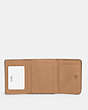 COACH®,SMALL TRIFOLD WALLET IN COLORBLOCK,Leather,Mini,Gold/Taupe Multi,Inside View,Top View