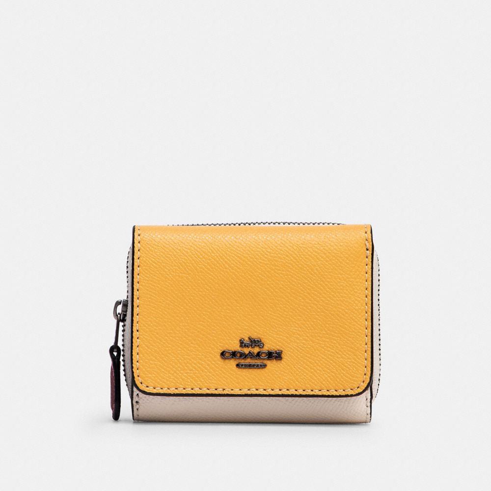 COACH®,Small Trifold Wallet In Colorblock,,Front View