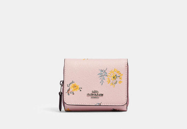 Small Trifold Wallet With Dandelion Floral Print