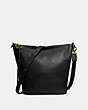 COACH®,DUFFLE,Pebbled Leather,Medium,Brass/Black,Front View