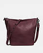 COACH®,DUFFLE,Pebbled Leather,Medium,Black Copper/Oxblood,Front View