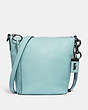 COACH®,DUFFLE 20,Leather,Small,Light Turquoise/Black Copper,Front View