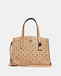 COACH®,CHARLIE CARRYALL WITH PRAIRIE RIVETS,Leather,Large,Dark Gunmetal/Beechwood,Front View