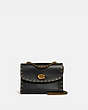 COACH®,PARKER 18 WITH RIVETS,Leather,Small,Brass/Black,Front View