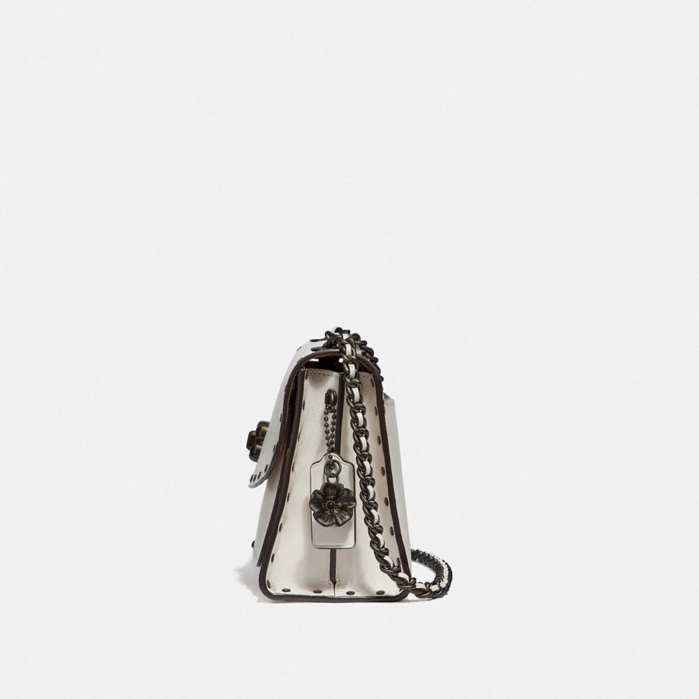 Coach parker 18 discount with rivets white