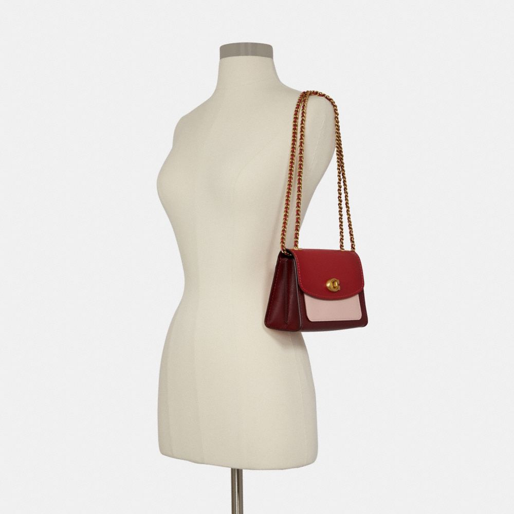 Coach parker small shoulder cheap bag in refined leather