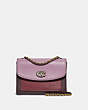 COACH®,PARKER 18 IN COLORBLOCK,Leather,Small,Silver/Jasmine Multi,Front View