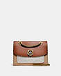 COACH®,PARKER WITH RIVETS AND SNAKESKIN DETAIL,pvc,Medium,Brass/Chalk Rust Multi,Front View