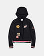 Embellished Hooded Sweatshirt With Patches