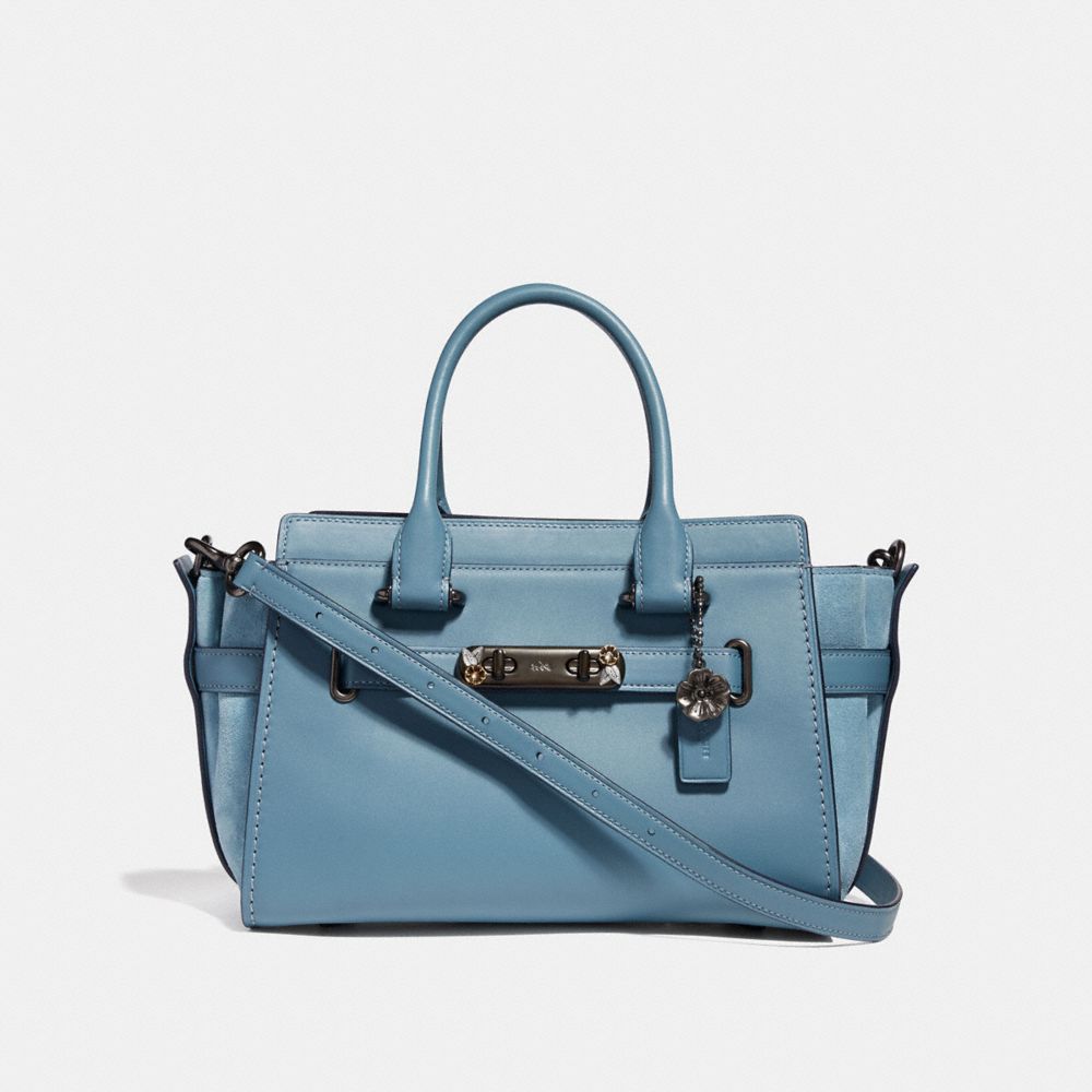 Coach swagger 27 satchel mineral blue hot sale