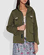 COACH®,CRYSTAL EMBELLISHED M65 JACKET,cotton,Khaki Green,Front View