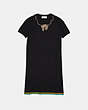 COACH®,CRYSTAL EMBELLISHED SWEATER DRESS,Mixed Material,Black,Front View