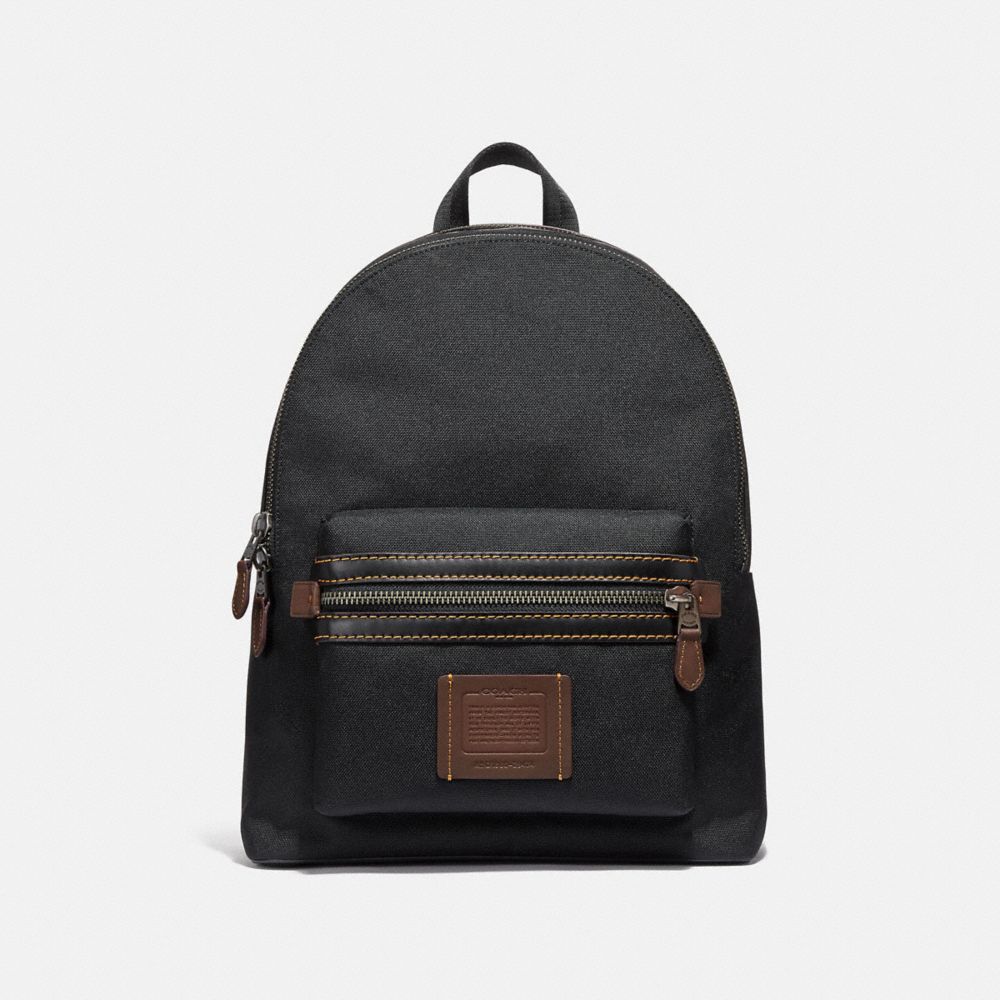 COACH®,ACADEMY BACKPACK,Mixed Material,X-Large,Black Copper/Black,Front View image number 0