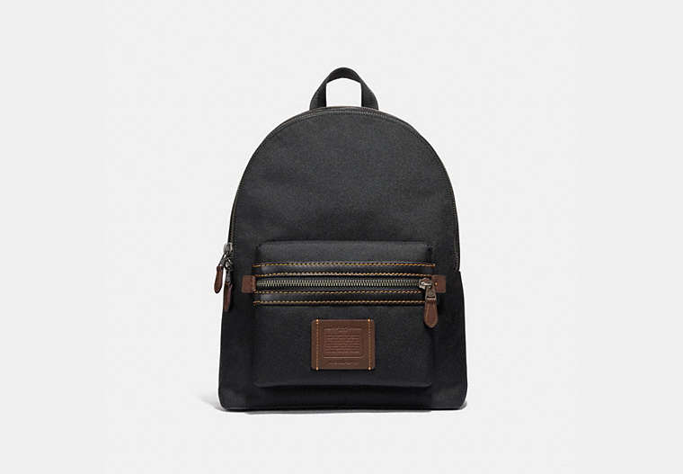 COACH®,ACADEMY BACKPACK,Mixed Material,X-Large,Black Copper/Black,Front View