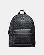 COACH®,ACADEMY BACKPACK IN SIGNATURE LEATHER,Leather,X-Large,Gunmetal/Black,Front View