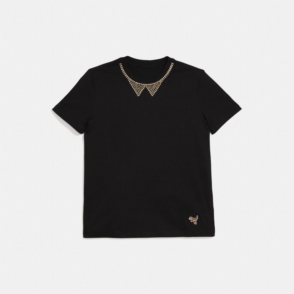 Embellished Collar T Shirt