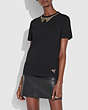 COACH®,EMBELLISHED COLLAR T-SHIRT,cotton,Dark Shadow,Scale View