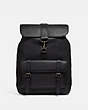 COACH®,BLEECKER BACKPACK,Pebbled Leather,X-Large,Black Copper/Black,Front View