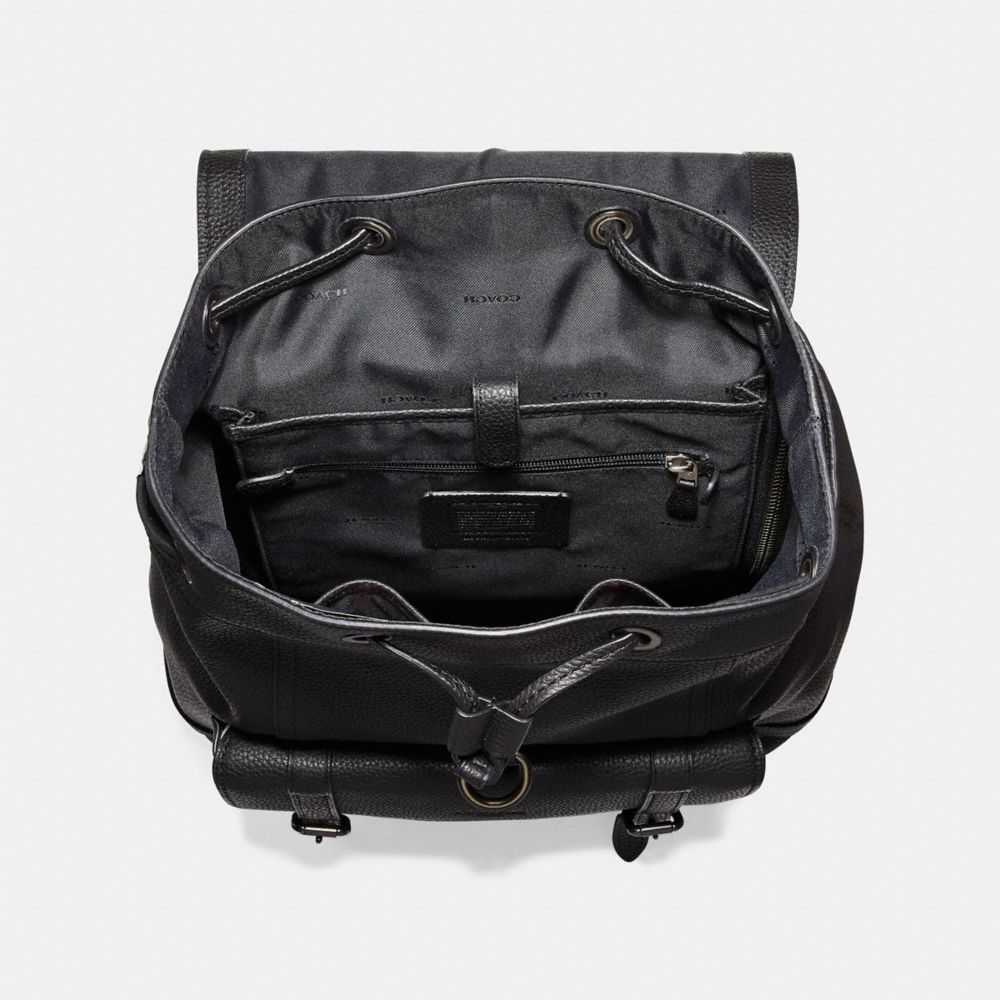 COACH®,BLEECKER BACKPACK,X-Large,Black Copper/Black,Inside View,Top View