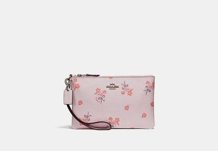 Small Wristlet With Floral Bow Print