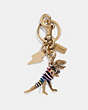 COACH®,REXY BAG CHARM,Metal,Gold/Gold,Front View