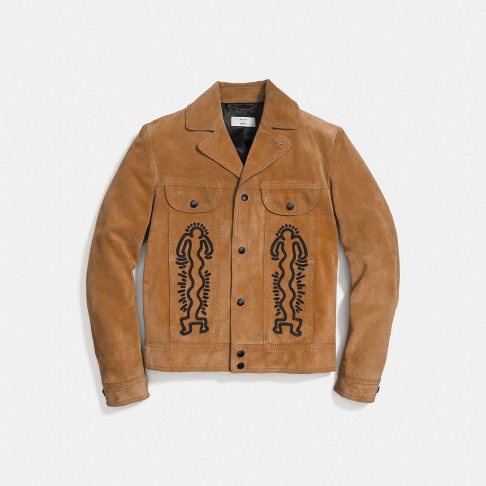 Veste en daim Coach X Keith Haring