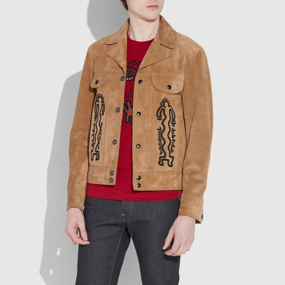 Veste en daim Coach X Keith Haring