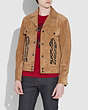 COACH®,COACH X KEITH HARING SUEDE JACKET,Leather,SAND,Scale View