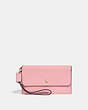 COACH®,TRIPLE SMALL WALLET,pusplitleather,Gold/Blossom,Front View