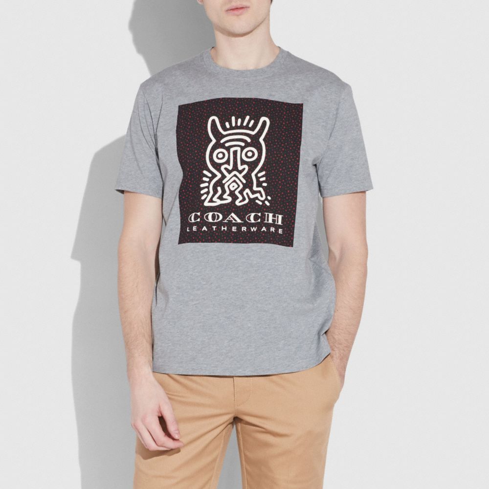 COACH®,COACH X KEITH HARING T-SHIRT,cotton,HEATHER GREY,Scale View