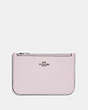 COACH®,ZIP CARD CASE IN COLORBLOCK,pusplitleather,Silver/Ice Pink,Front View