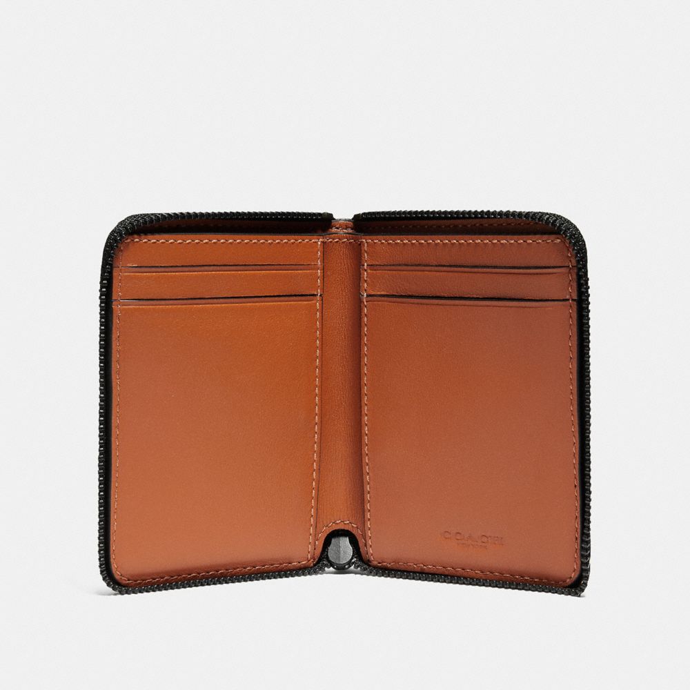 Small Zip Around Wallet With Dot Diamond Print