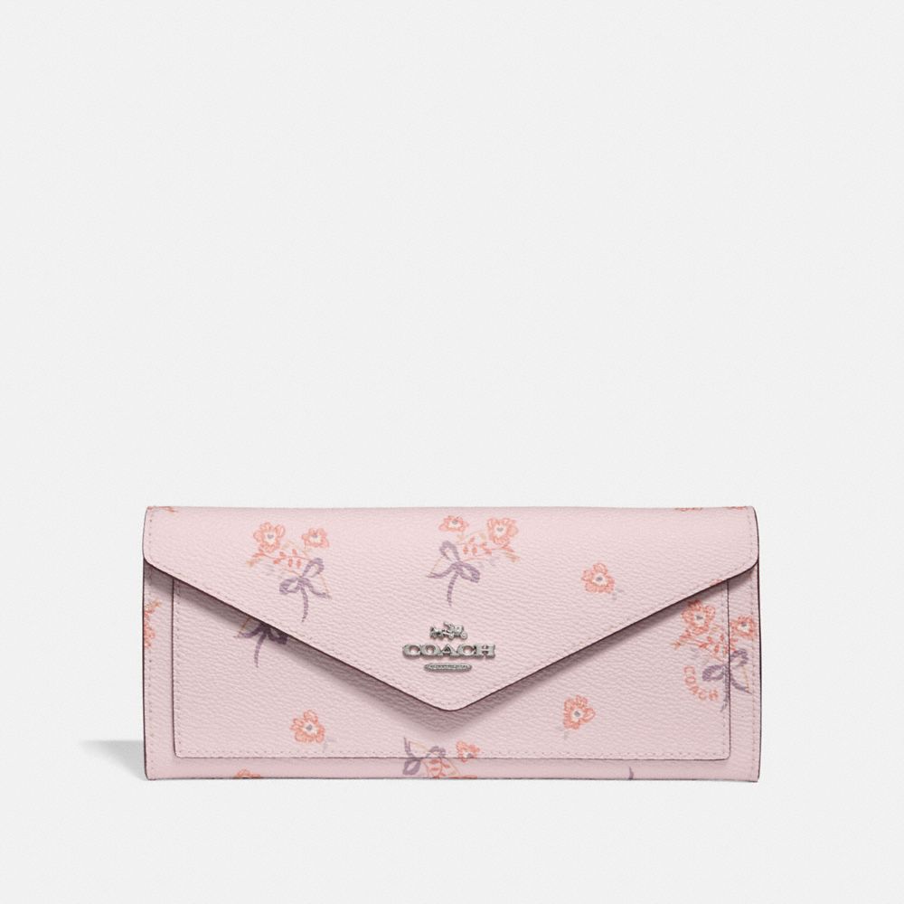 Soft Wallet With Floral Bow Print COACH