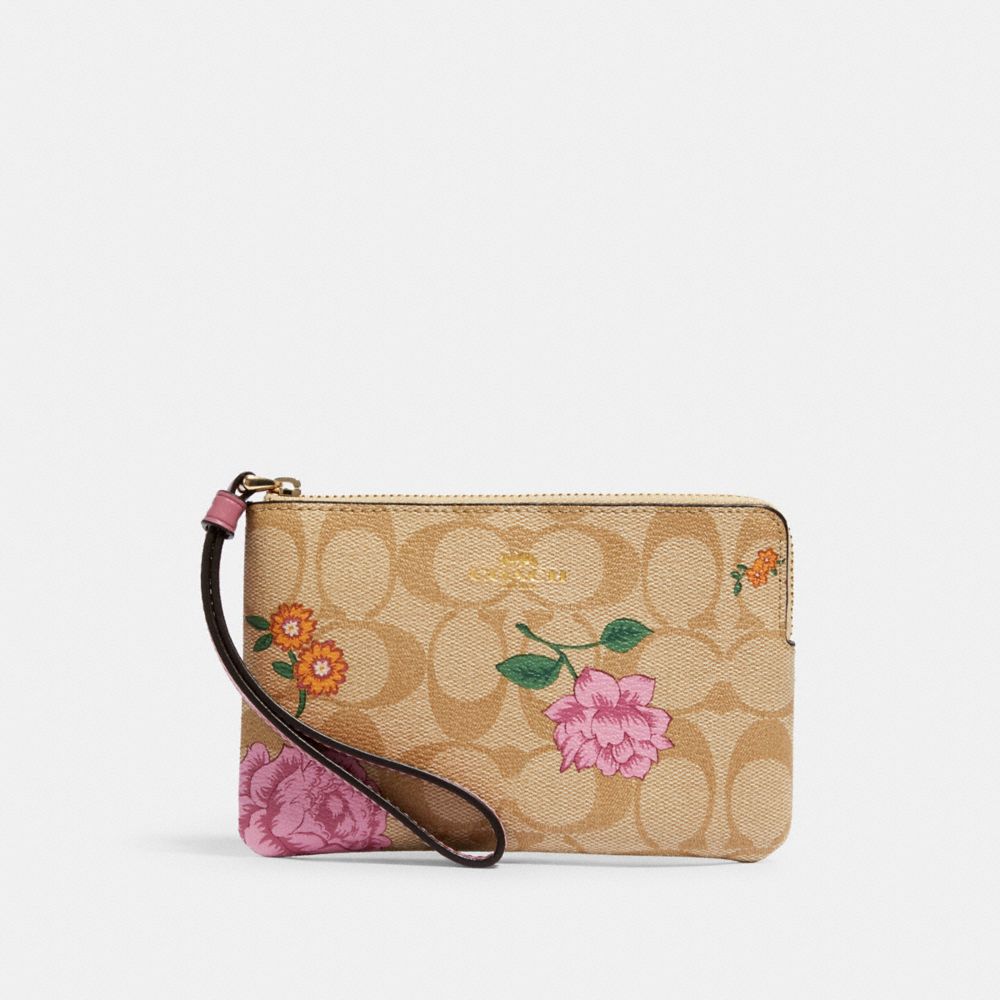 Coach Womens Jacquard Signature Monogram Print Zip Around Card Wallet -  Shop Linda's Stuff