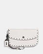 COACH®,CLUTCH WITH RIVETS,Leather,Black Copper/Chalk,Front View