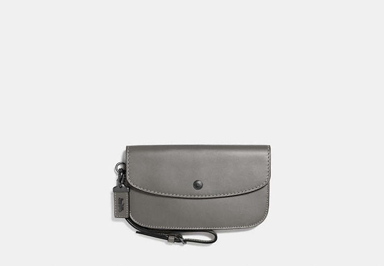 COACH®,CLUTCH,Leather,Black Copper/Heather Grey,Front View
