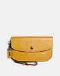 COACH®,CLUTCH,Leather,Pewter/Flax,Front View