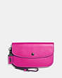 COACH®,CLUTCH,Leather,Pewter/Fuchsia,Front View