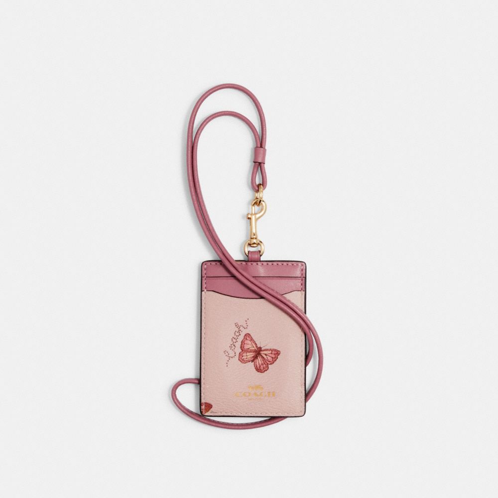 1x SpiriuS Lanyard with pink Butterflies Retractable Reel ID Badge